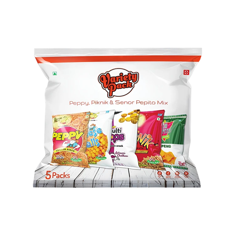 Peppy, Piknik & Senor Pepito Mix Variety Pack Crisps - Pack of 5