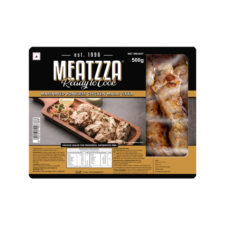 Meatzza Marinated Boneless Malai Chicken Tikka