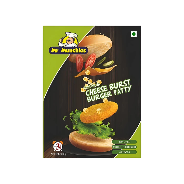 Mr. Munchies Cheese Burst Veg Burger Patty (Frozen)