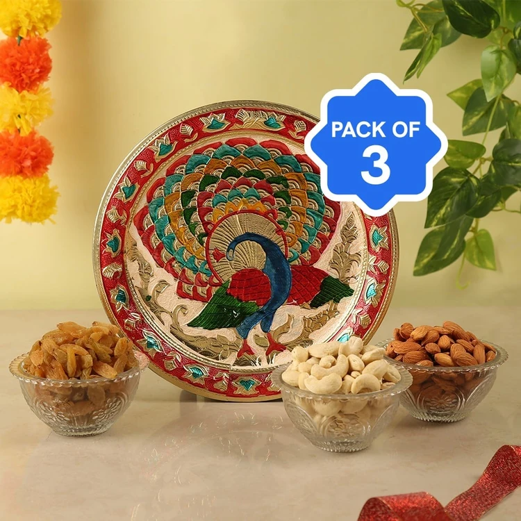 Shakuntlam Dry Fruit Gift Thali  in Box (450 g) - Pack of 3