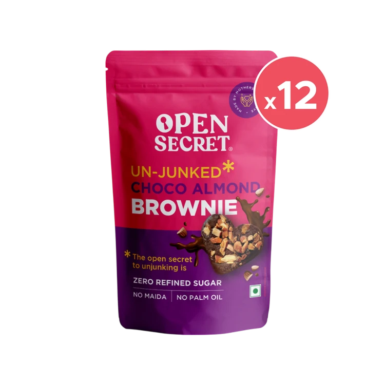 Open Secret Zero Maida Chocolate Brownie (Eggless) - Pack of 12