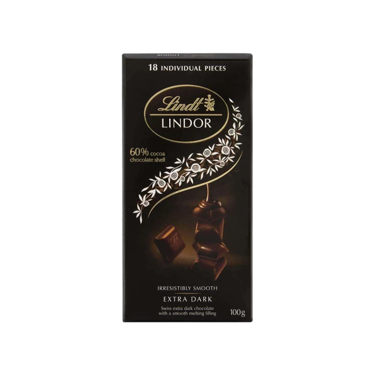 Lindt Lindor 60% Cocoa Extra Dark Dark Chocolate Bar