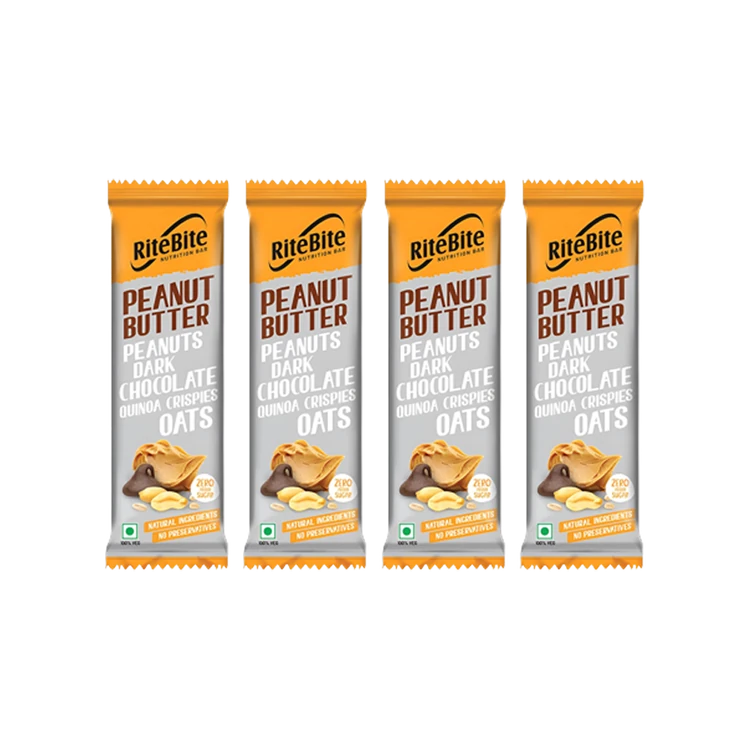 RiteBite Peanut Butter 4g Protein Bar - Pack of 4