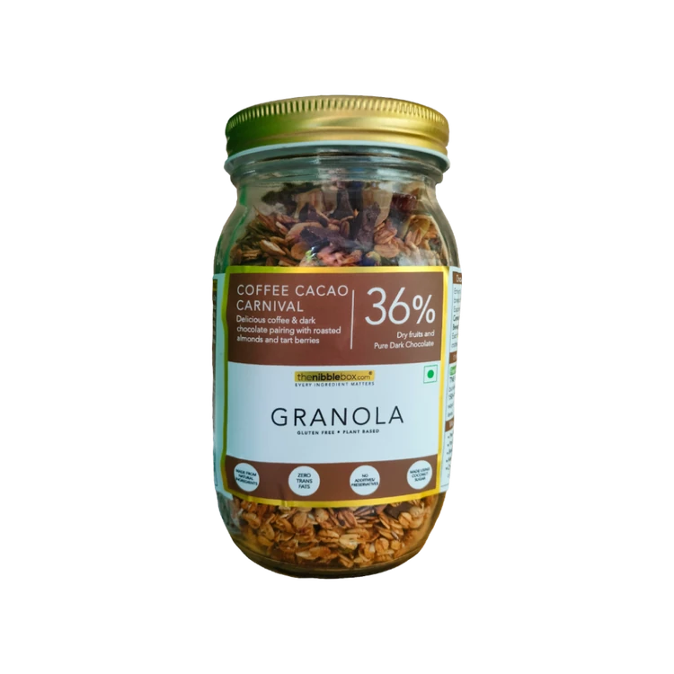 The Nibble Box Coffee Cacao Carnival Granola