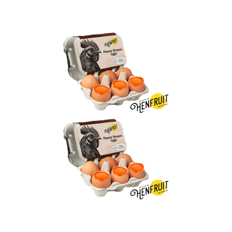 Hen Fruit -6 High Protein Power Brown Eggs - Pack of 2