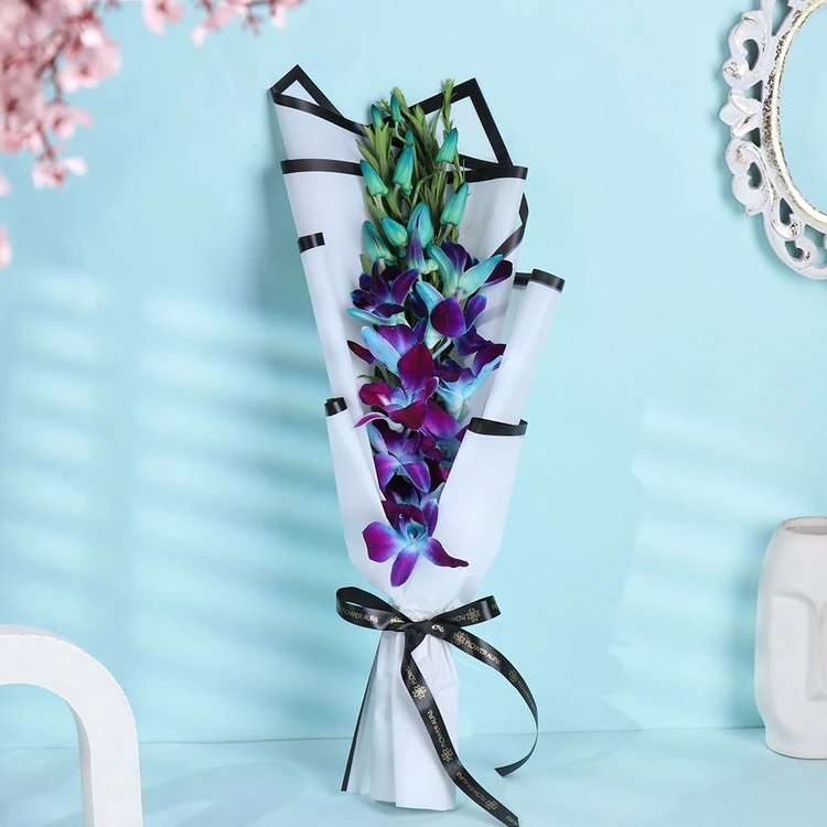 FlowerAura - 1 Blue Orchid Flower