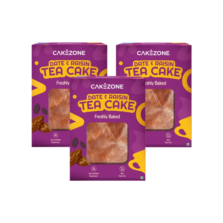 CakeZone Date & Raisin Teacake - Pack of 3