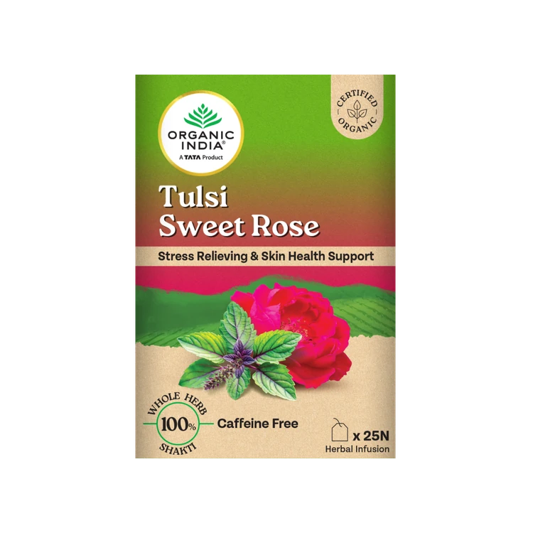 Organic India Tulsi Sweet Rose Green Tea Bags