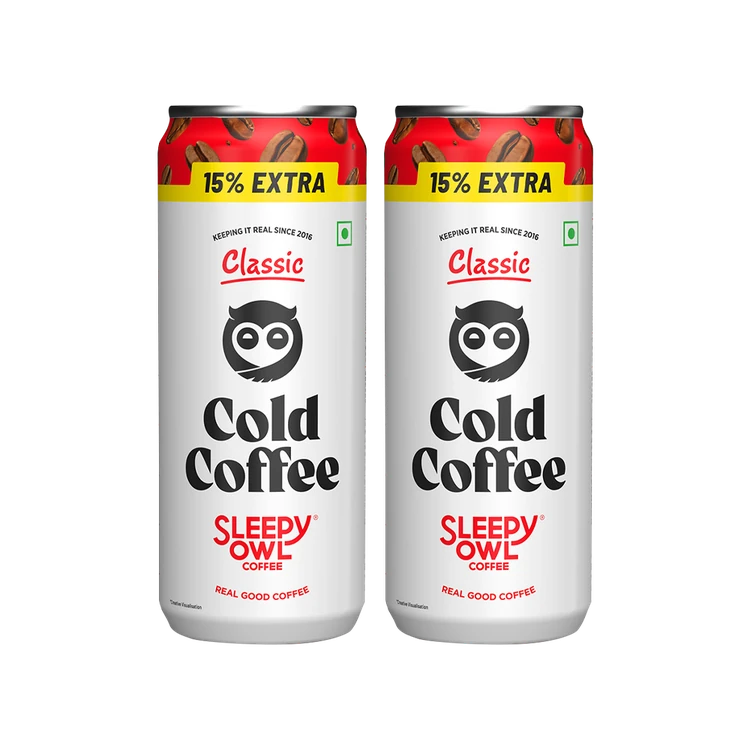 Sleepy Owl Classic Cold Coffee Can - Pack of 2