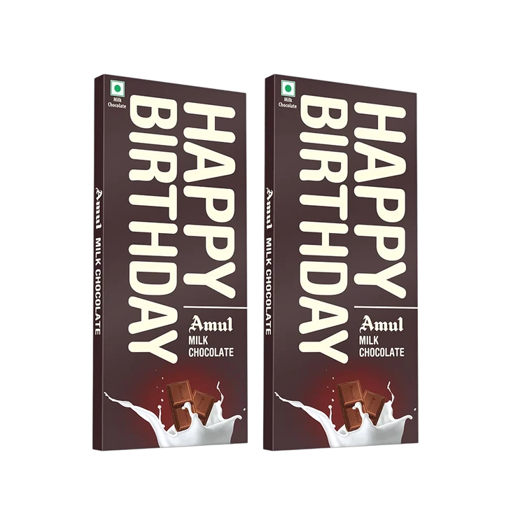Amul Happy Birthday Milk Chocolate Bar - Pack of 2