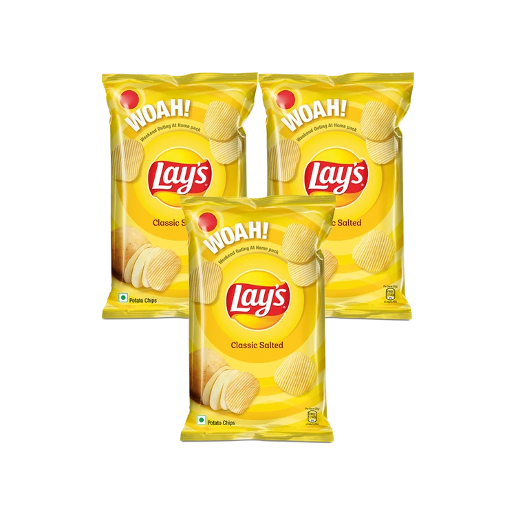 Lay's Classic Salted Flavor Potato Chips - Pack of 3