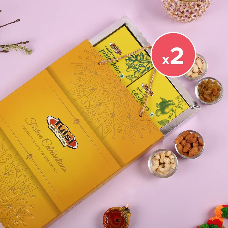Tulsi Festive Celebrations Dry Fruits Gift Pack - Pack of 2 (Dry Fruits Udugore Pack)