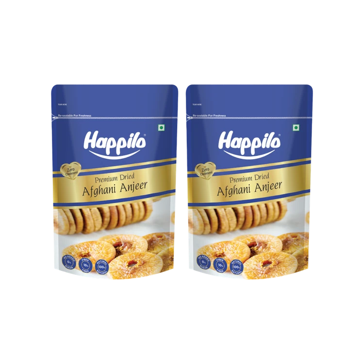 Happilo Premium Dried Afghani Anjeer - Pack of 2 (Anjeer / Atthi Hannu)