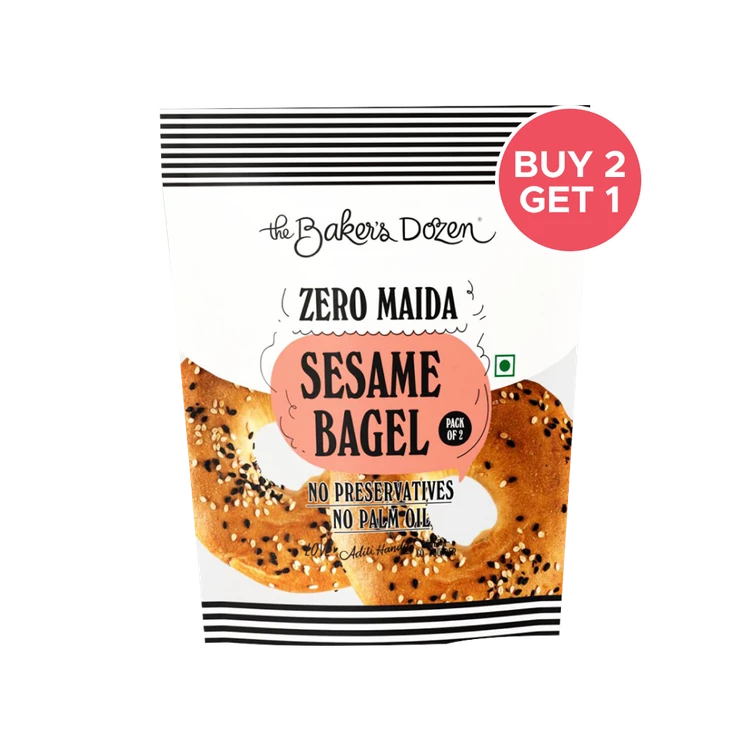 The Baker's Dozen 100% Wholewheat Sesame Bagel - Buy 2 Get 1 Free