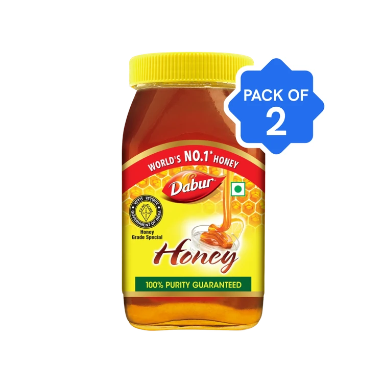 Dabur Honey (500 g) - 100% Pure, World's No.1 Honey Brand (No Sugar Adulteration) - Pack of 2