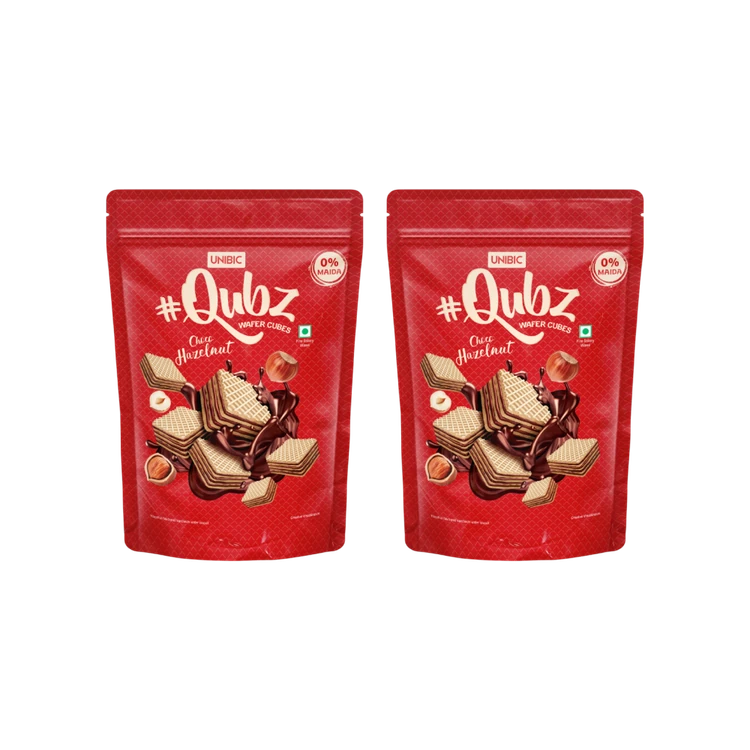 Unibic Qubz Choco Hazelnut Wafer Cube - Pack of 2
