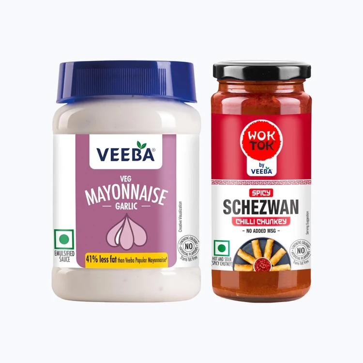 Veeba Veg Mayonnaise Garlic +  Wok Tok Chilli Schezwan Chutney Combo