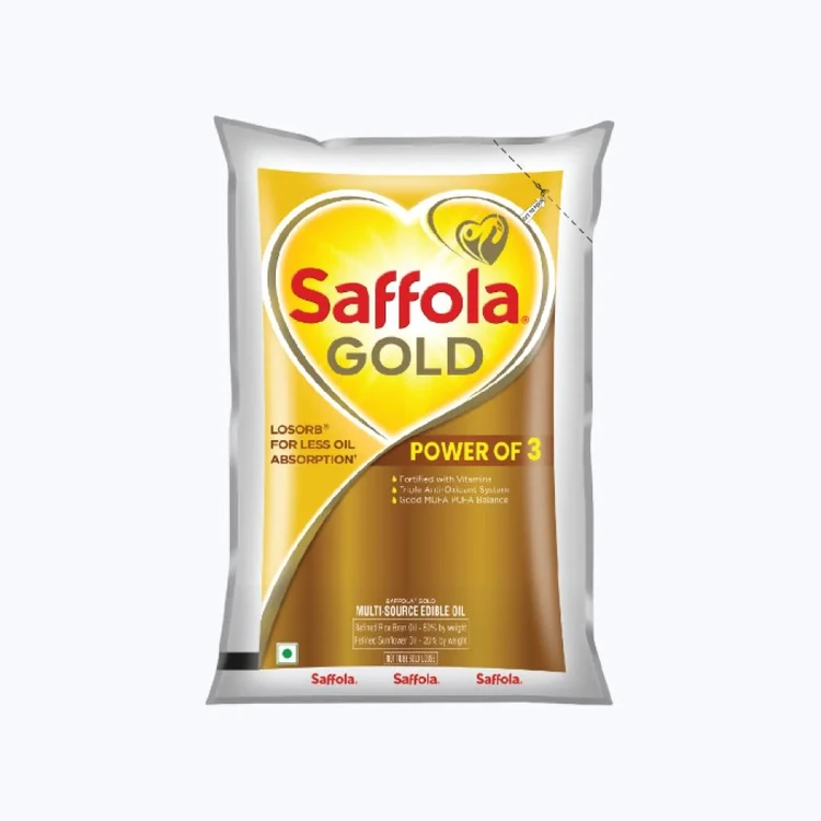 Saffola Gold Sunflower & Rice Bran Refined Blended Cooking Oil (1 ltr) (Aduge Enne)