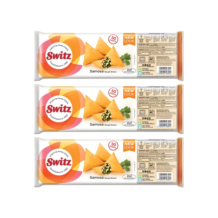 Switz Samosa Patti Dough Sheets (Frozen) - Pack of 3