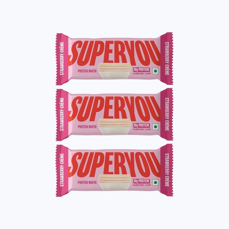 SuperYou Strawberry Creme Wafer Protein Bar - Pack of 3
