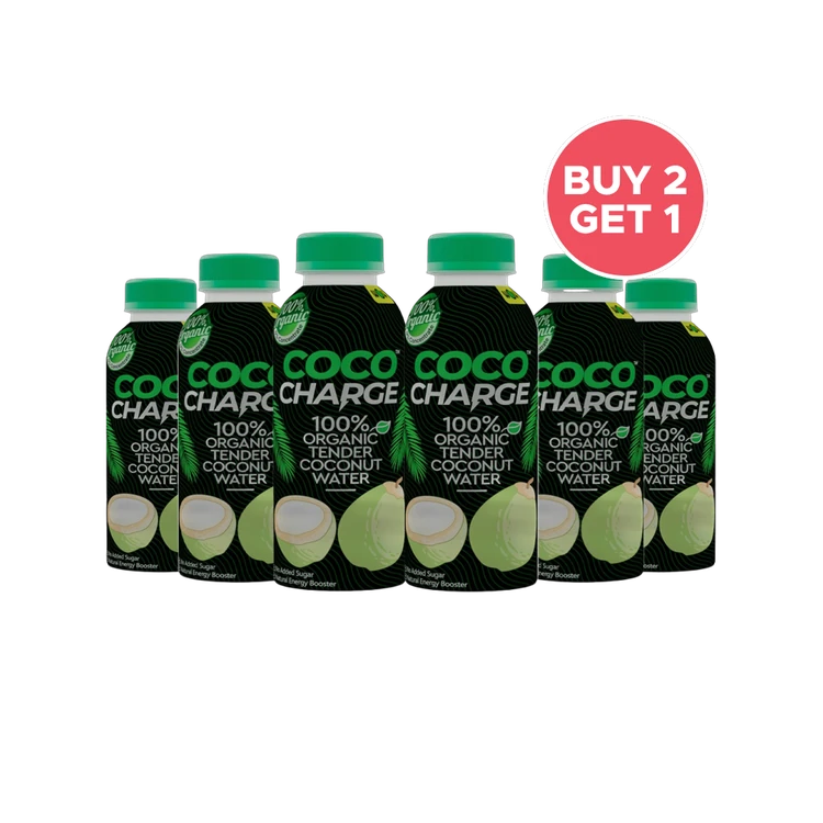 Wow! Coco Charge 100% Organic Tender Coconut Water - Buy 2 Get 1 Free
