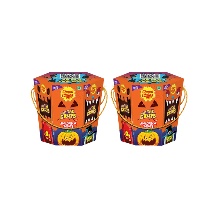 Chupa Chups Meet The Creeps Toffee Pack (Pack of Chupa Chups Jelly, Lollipop & Fruitella Toffee) - Pack of 2