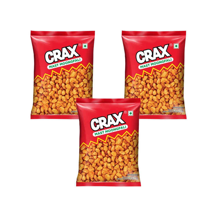 Crax Mast Moongfali Peanuts, Namkeen - Pack of 3