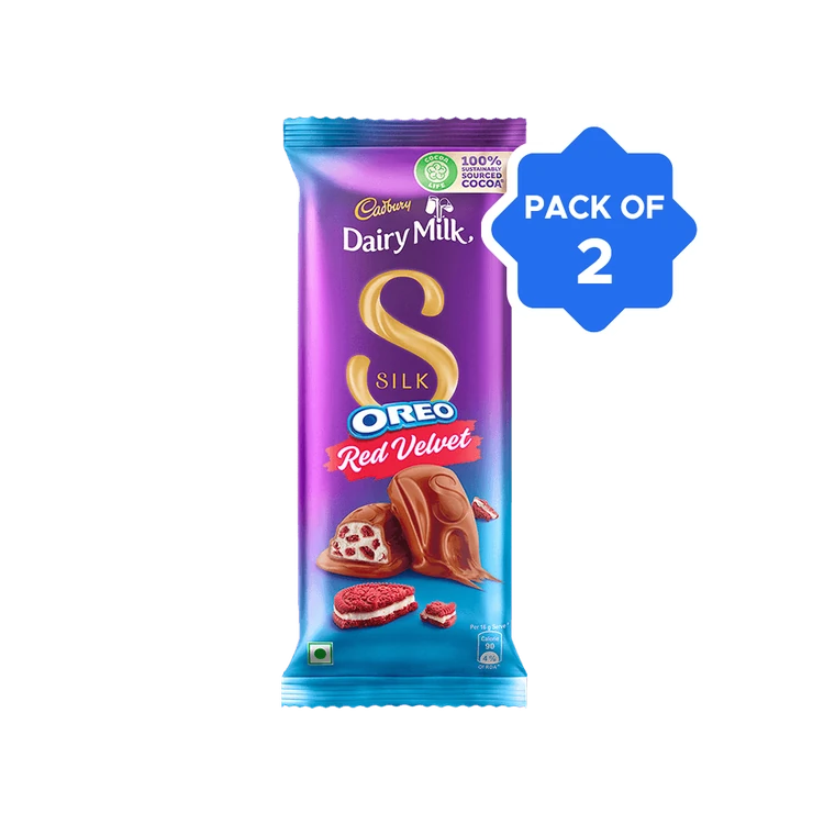 Cadbury Dairy Milk Silk Oreo Red Velvet Chocolate Bar - Pack of 2