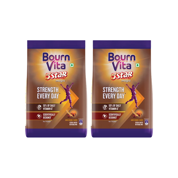 Bournvita 5 Star Magic Chocolate Drink (Pouch) - Pack of 2