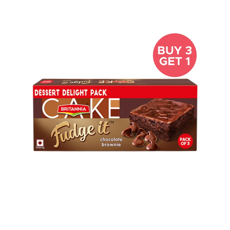 Britannia Cake Fudge it Chocolate Brownie - Buy 3 Get 1 Free