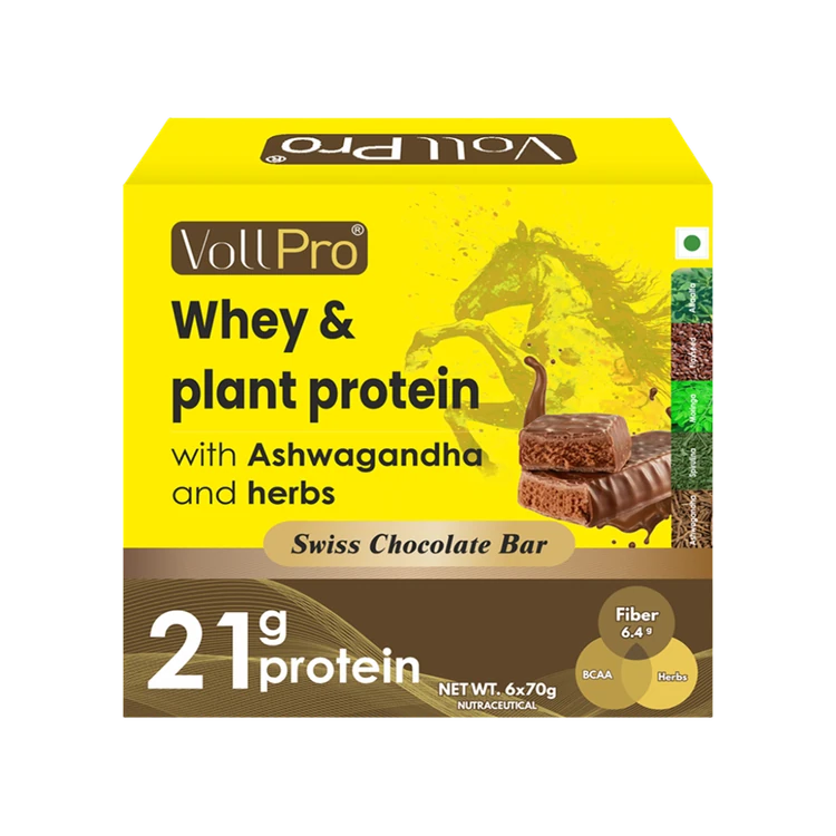 Voll Pro Whey and Plant Protein Bar with Ashwagandha & Herbs