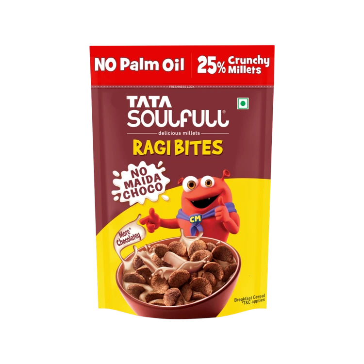 Tata Soulfull Ragi Bites Choco 7 Grains Kids Breakfast Cereal (No Maida)