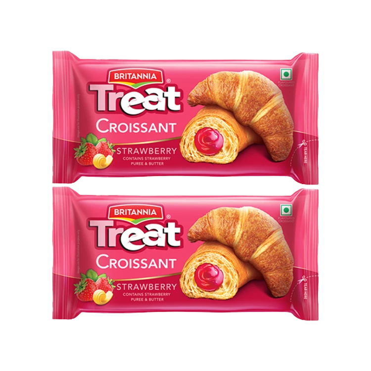 Britannia Treat Strawberry Croissant - Pack of 2