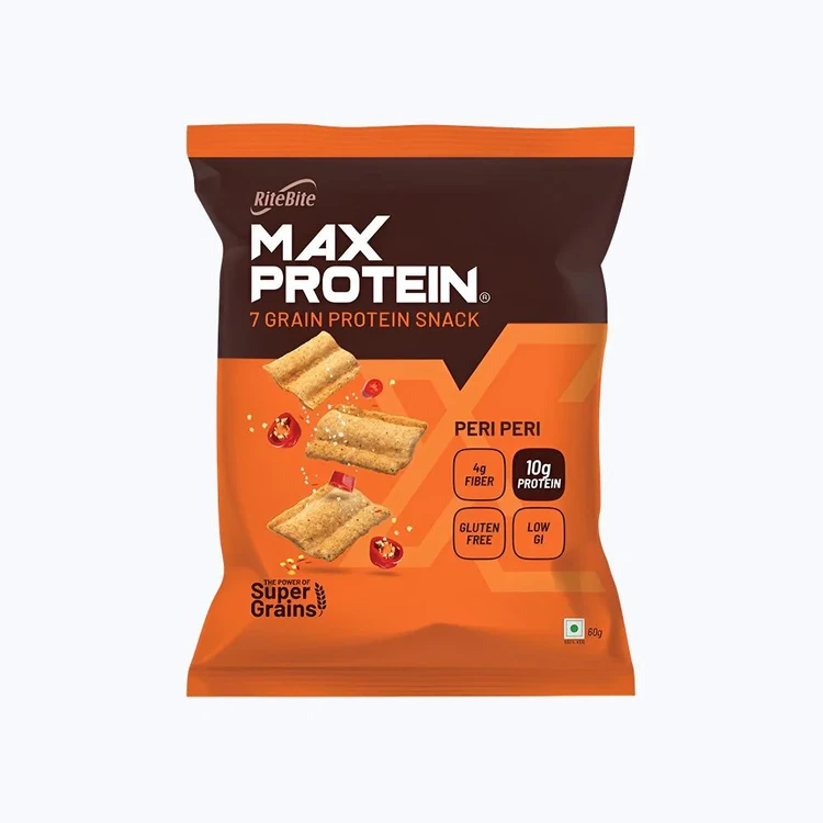 RiteBite Max Protein Peri Peri 10 g Protein Multigrain Chips