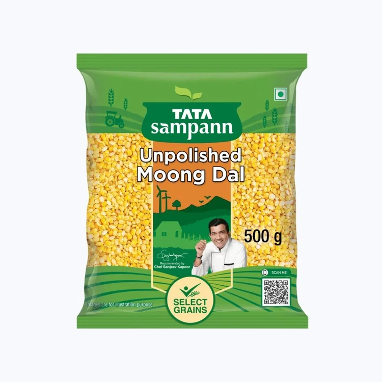 Tata Sampann Unpolished Yellow Moong Dal (Dhuli) Split (Hesaru Bele)
