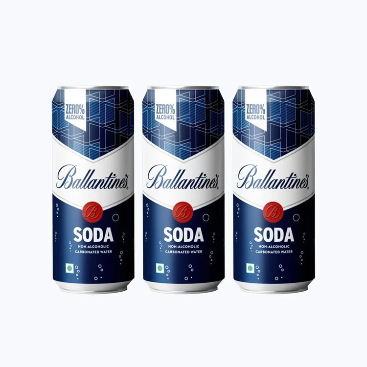 Ballantines Non-Alcoholic Carbonated, Soda Water - Pack of 3