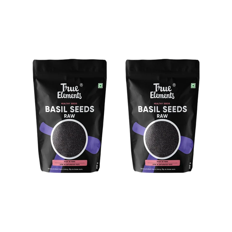 True Elements Basil Seeds (Sabja Seeds) - Pack of 2 (Tulasi Beeja)