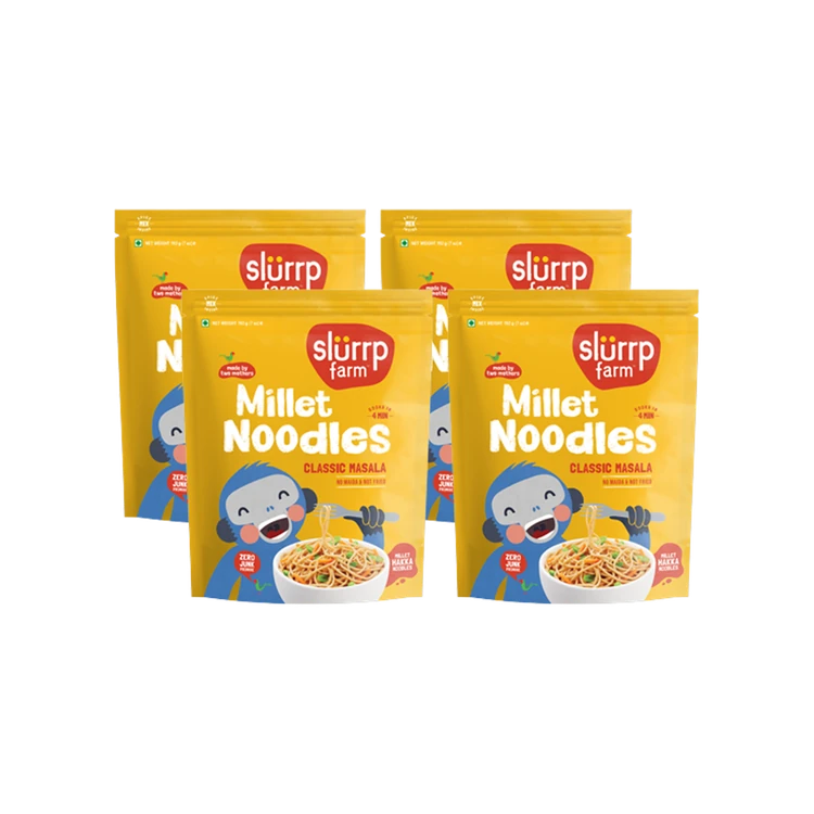 Slurrp Farm Classic Masala Foxtail Millet Noodles - Pack of 4