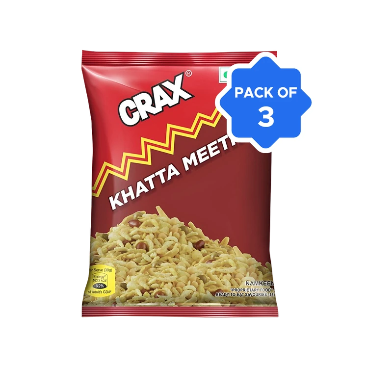 Crax Khatta Meetha Mixture Namkeen Mixture - Pack of 3