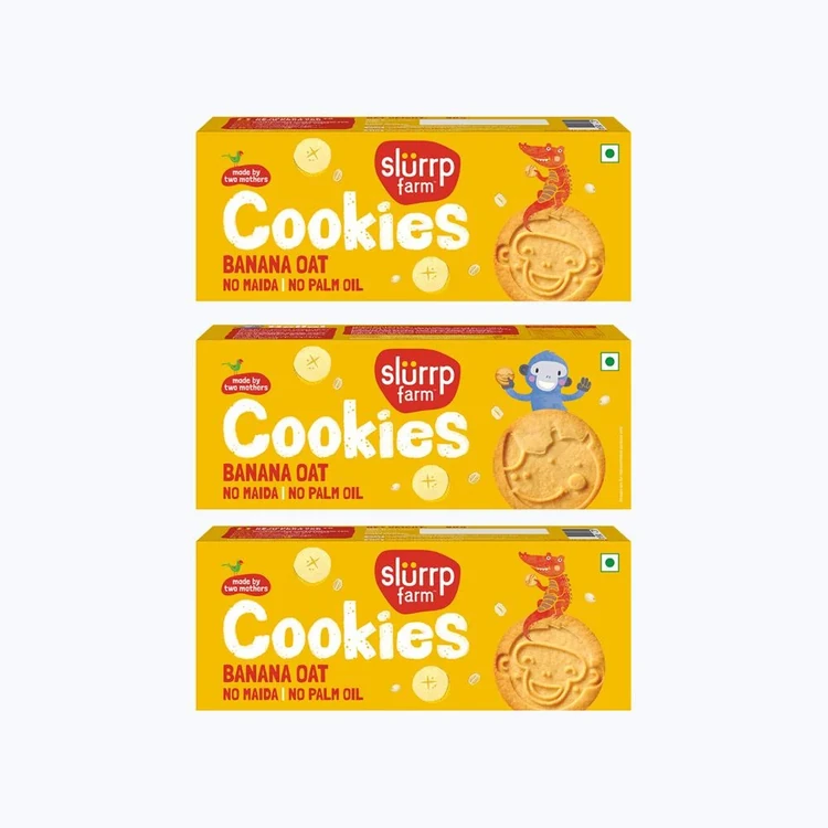 Slurrp Farm Banana Oat Cookies - Pack of 3
