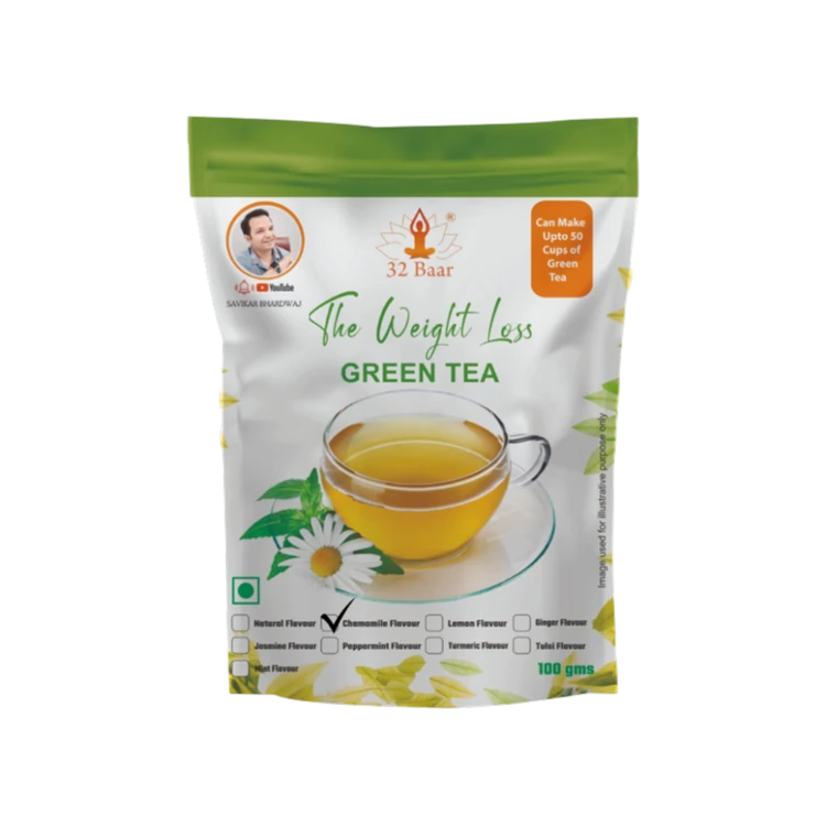 32 Baar The Weight Loss Green Tea Leaves (Chamomile Flavour)