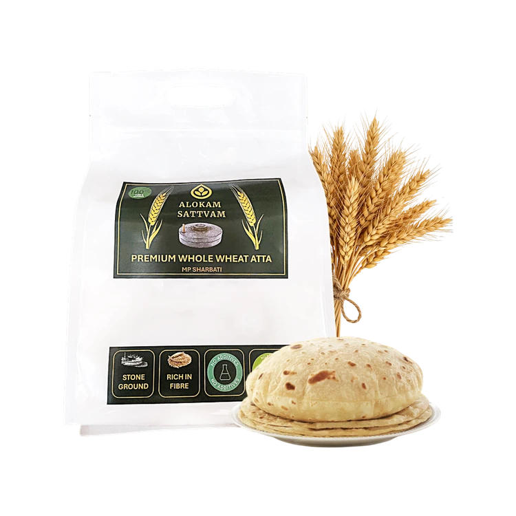 ALOKAM SATTVAM Chakki Fresh Sharbati Wheat Atta