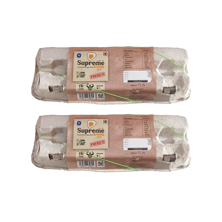 Supreme Premium White Protein Rich Eggs (Vitamin D, A, B12) - Pack of 2