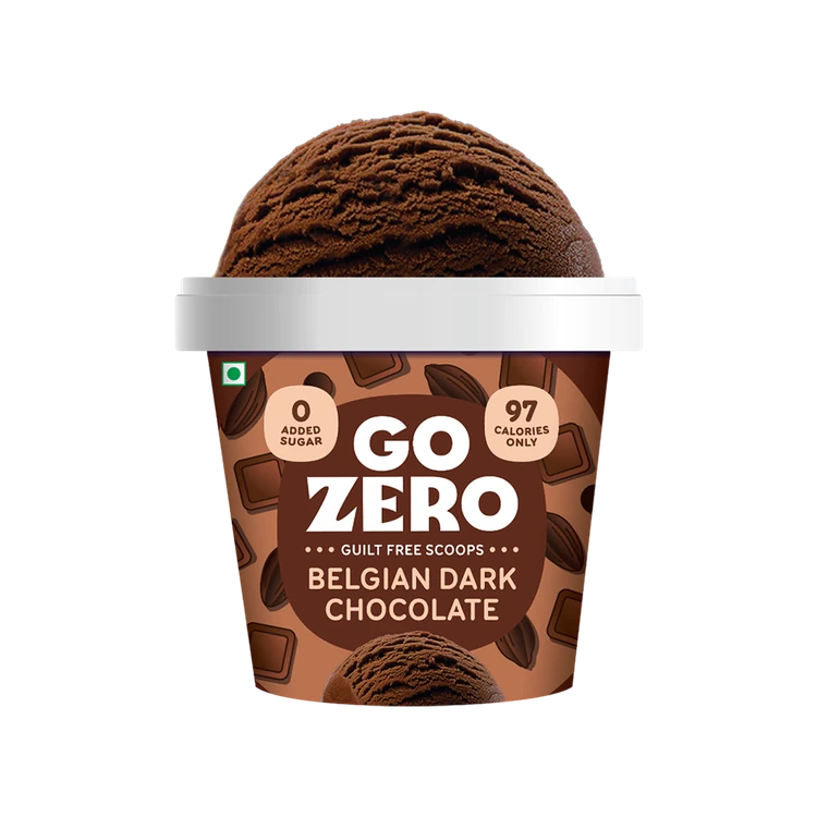 Go Zero Belgian Dark Chocolate Low Calorie Guilt Free Ice Cream Cup