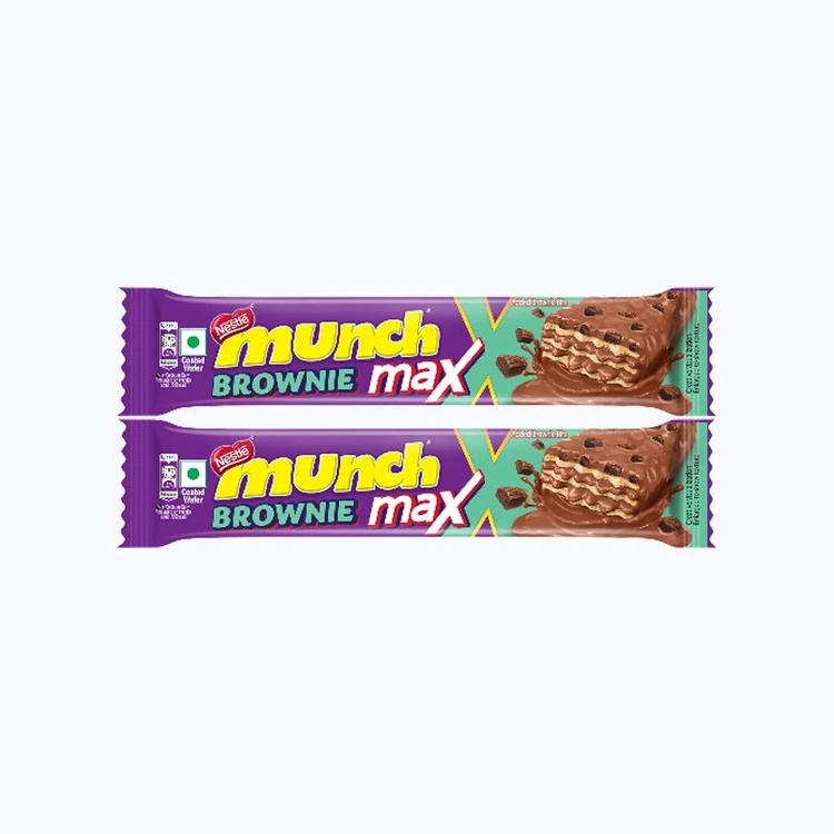 Nestle Munch Brownie Max Choco Coated Wafer Bar - Pack of 2