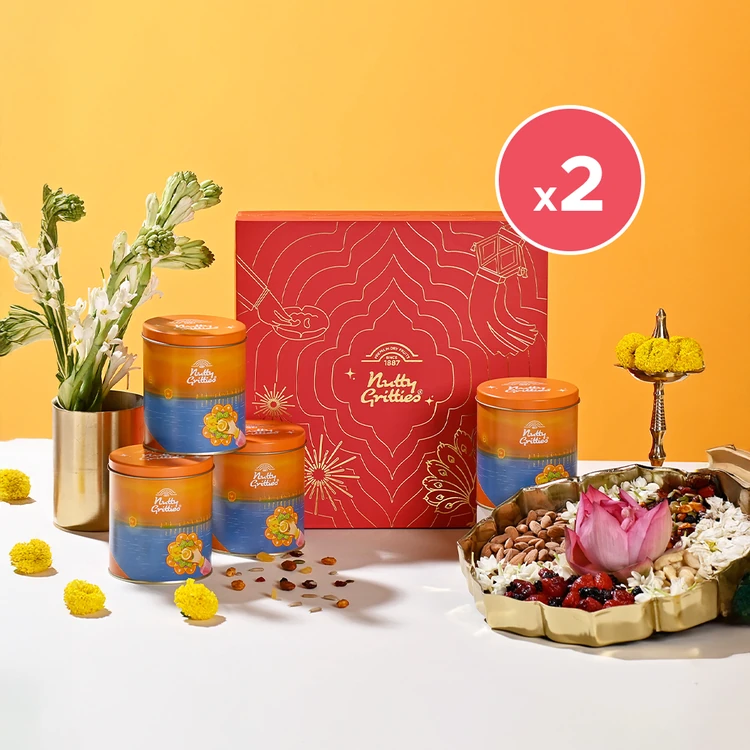 Nutty Gritties Celebrating Traditions Dry Fruits Gift Pack - Pack of 2 (Dry Fruits Udugore Pack)