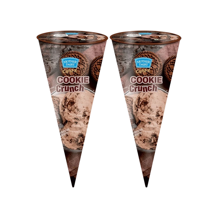 Mother Dairy Disk Cookie Crunch Ice Cream Cone - Pack of 2