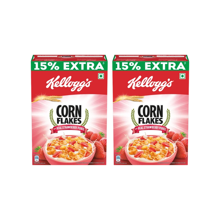 Kellogg's Real Strawberry Puree Corn Flakes - Pack of 2
