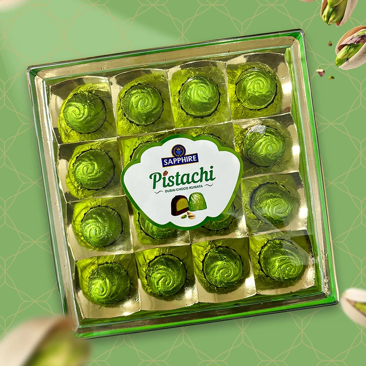 Sapphire Pistachi Dubai Choco Kunafa Chocolate Gift Pack