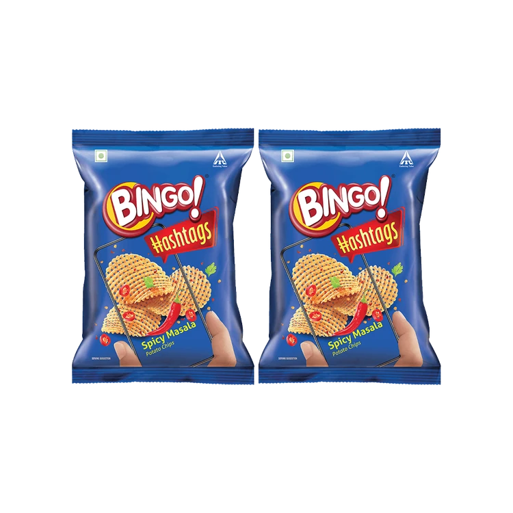 Bingo Hashtags Spicy Masala Potato Chips - Pack of 2